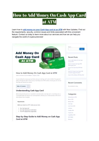 Add Money On Cash App Card at ATM