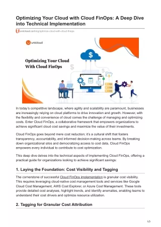 optimizing your cloud with cloud finops a deep