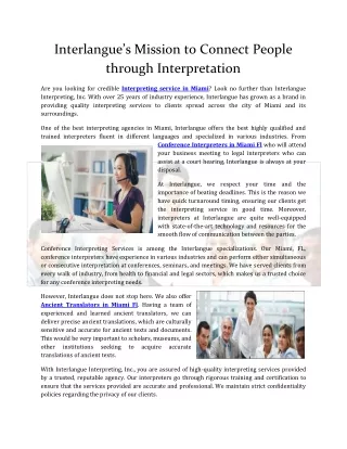 interlangue s mission to connect people through