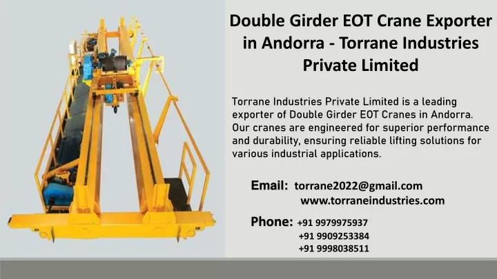 double girder eot crane exporter in andorra