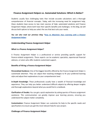 Finance Assignment Helpers vs. Automated Solutions_ Which Is Better_ (1)