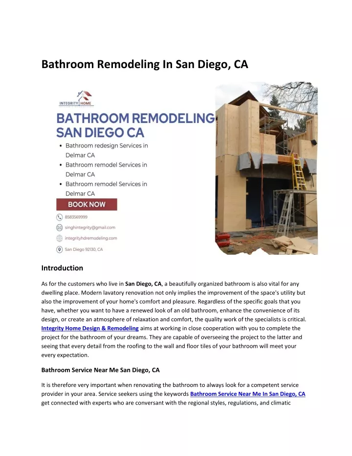 bathroom remodeling in san diego ca