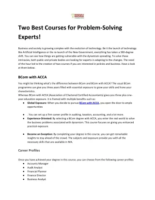 Two Best Courses for Problem-Solving Experts!