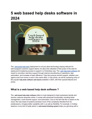 5 web based help desks software in 2024