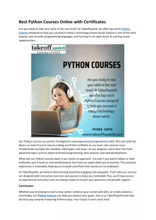 Best Python Courses Online with Certificates