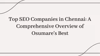 Best SEO Companies in Chennai to Elevate Your Online Presence