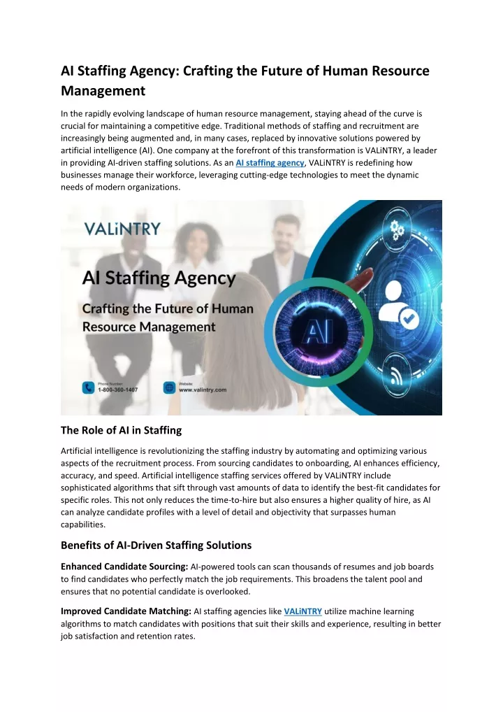 ai staffing agency crafting the future of human