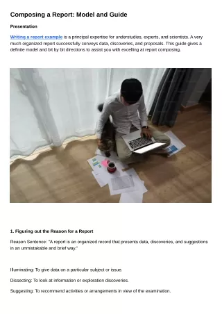 Composing a Report Model and Guide