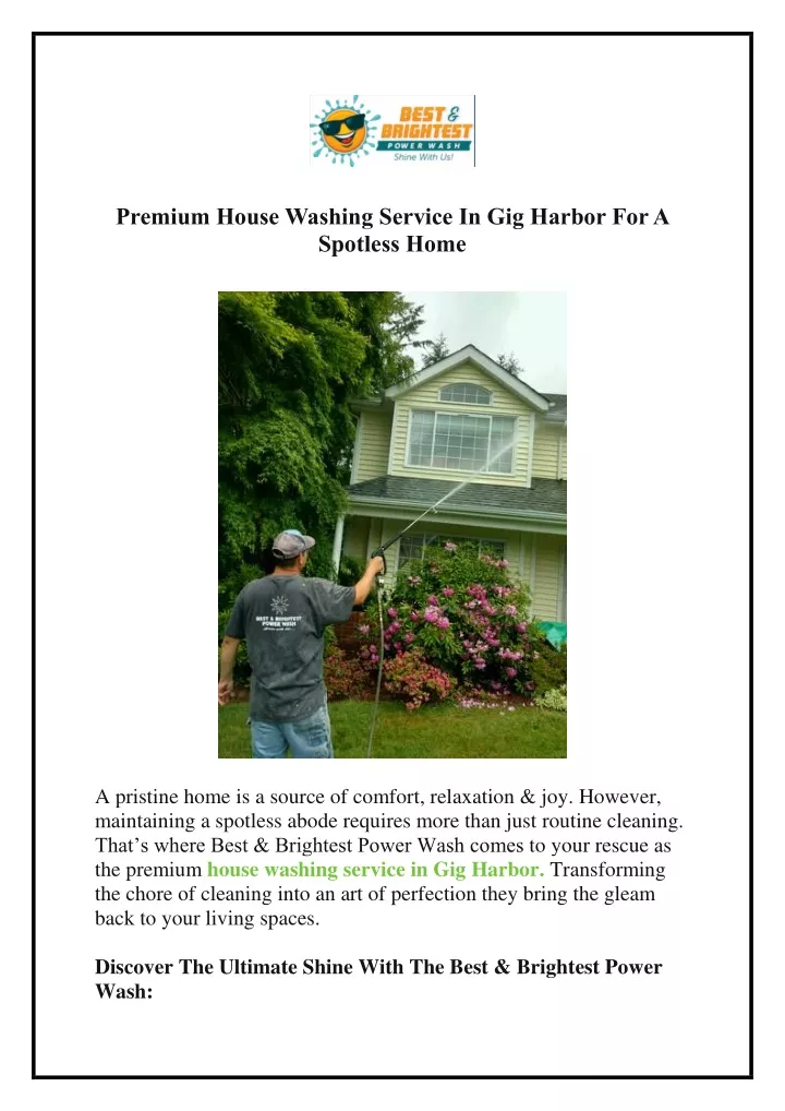 premium house washing service in gig harbor