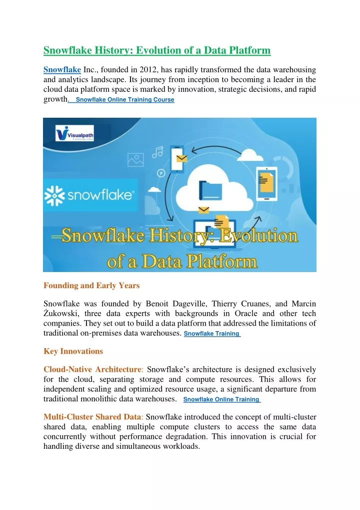 snowflake history evolution of a data platform