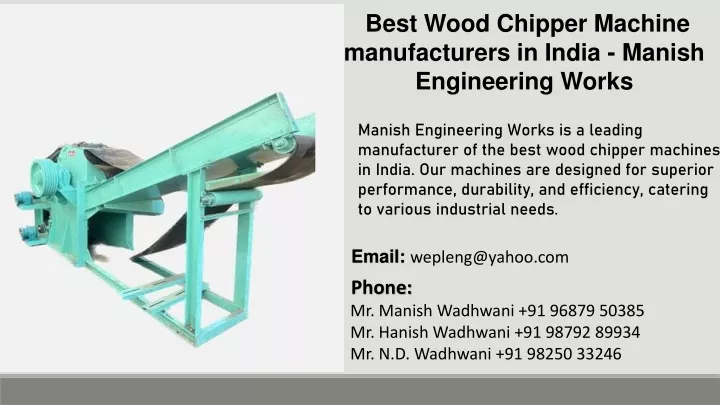 best wood chipper machine manufacturers in india