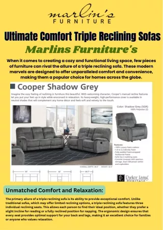 Marlins Furniture's Luxurious Triple Reclining Sofas for Ultimate Comfort