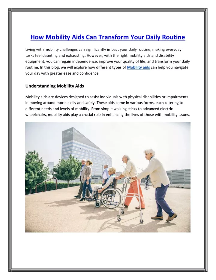 how mobility aids can transform your daily routine