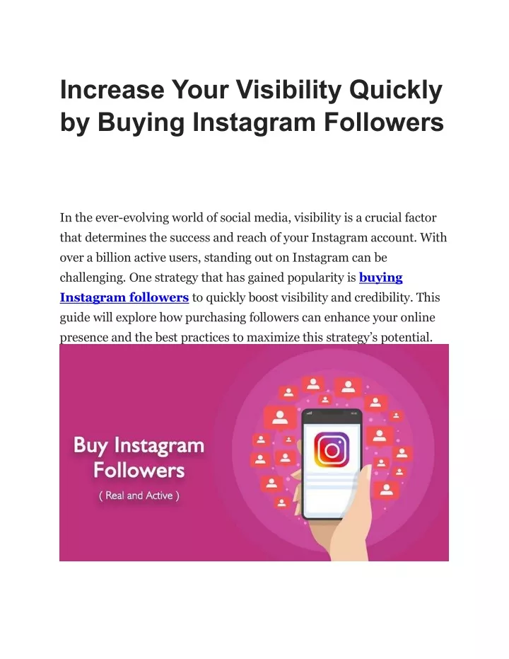 increase your visibility quickly by buying