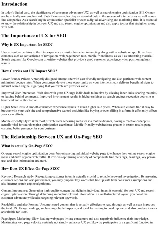 Exploring the Connection In Between UX and SEO: Tips for Specialists