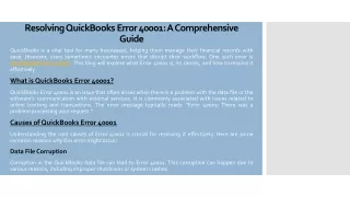 resolving quickbooks error 40001 a comprehensive guide