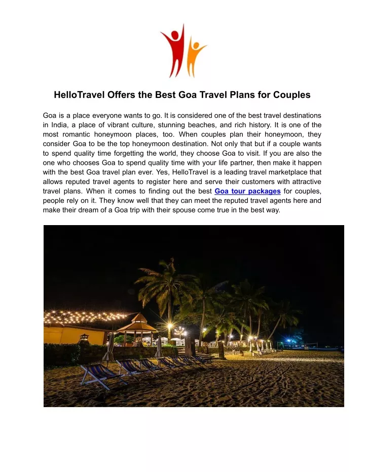 hellotravel offers the best goa travel plans