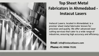 Top Sheet Metal Fabricators in Ahmedabad - Instacut Lasers