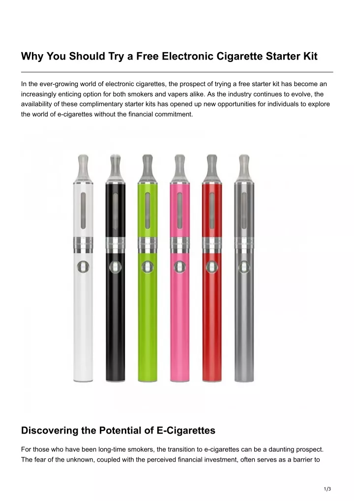 why you should try a free electronic cigarette