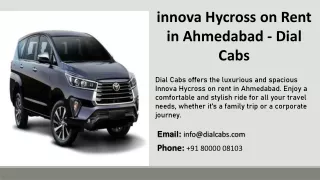 innova Hycross on Rent in Ahmedabad - Dial Cabs