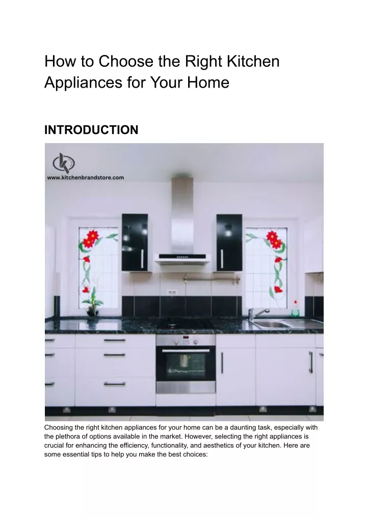 how to choose the right kitchen appliances