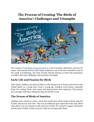 the process of creating the birds of america
