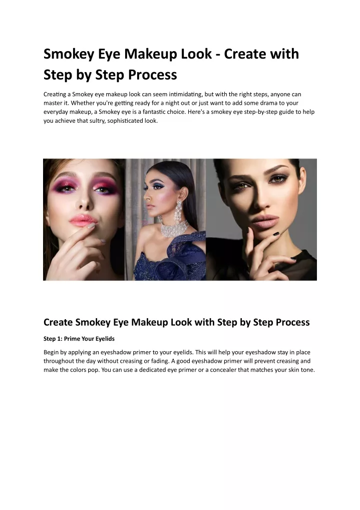 smokey eye makeup look create with step by step