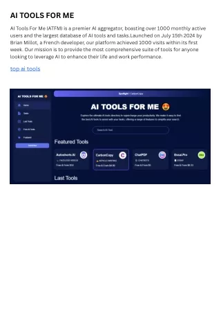 AI TOOLS FOR ME