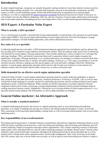 Search Engine Optimization Professional vs. General Marketer: Recognizing the Di