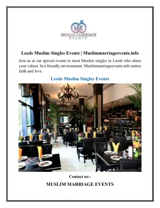 Leeds Muslim Singles Events  Muslimmarriageevents.info