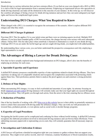 Exploring the Advantages of Employing a Lawyer for Driving While Intoxicated Sit