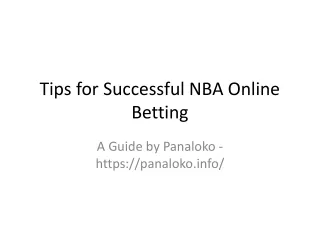 Tips for Successful NBA Online Betting