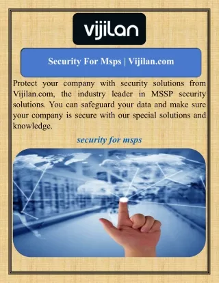 Security For Msps   Vijilan.com