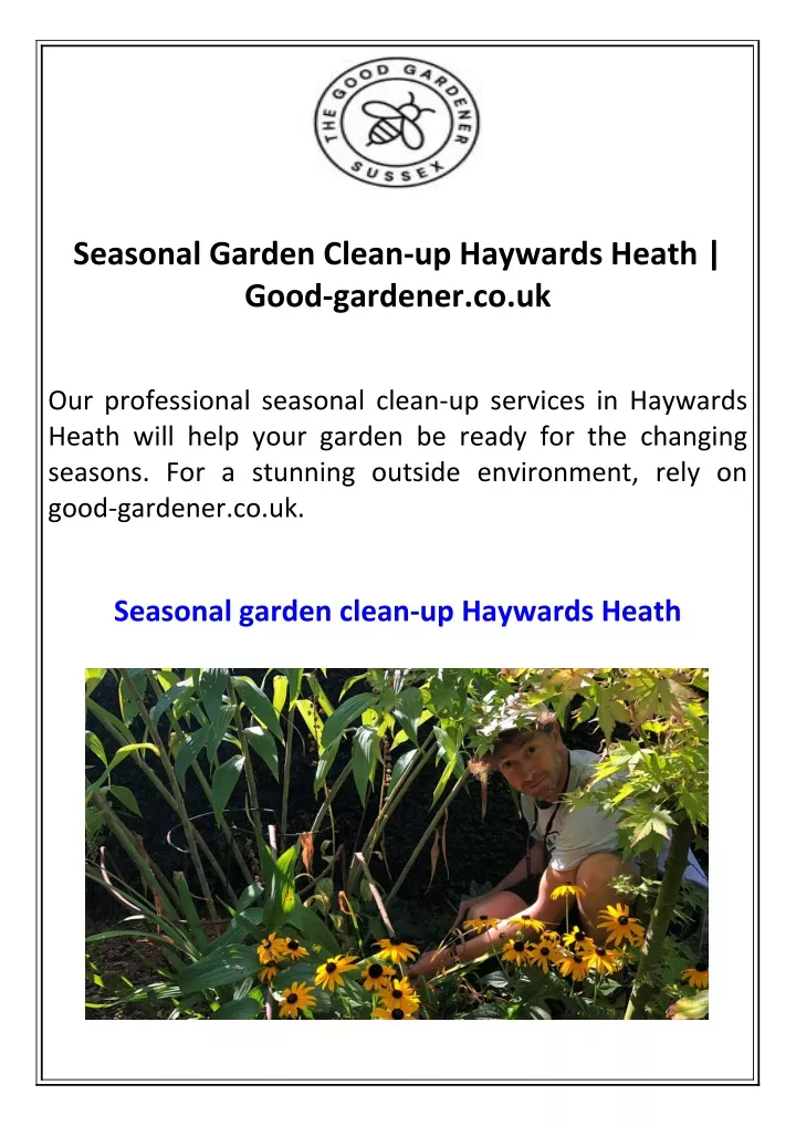 seasonal garden clean up haywards heath good