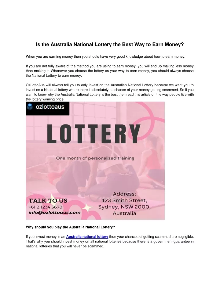 is the australia national lottery the best