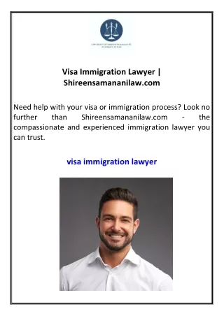 Visa Immigration Lawyer  Shireensamananilaw.com