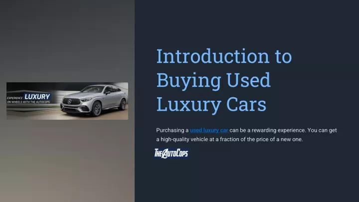 introduction to buying used luxury cars