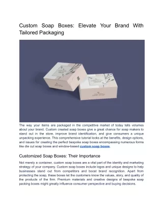custom soap boxes elevate your brand with