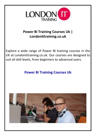 Power Bi Training Courses Uk  Londonittraining.co.uk