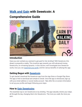 Walk and Gain with Sweetcoin_ A Comprehensive Guide