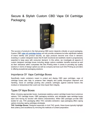 secure stylish custom cbd vape oil cartridge
