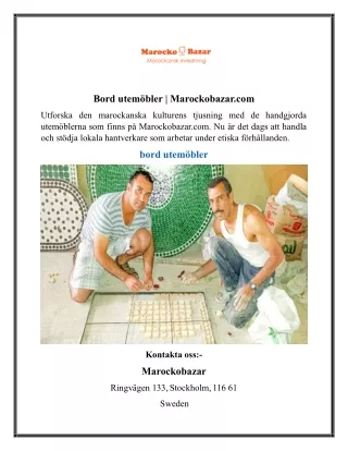 Bord utemöbler  Marockobazar