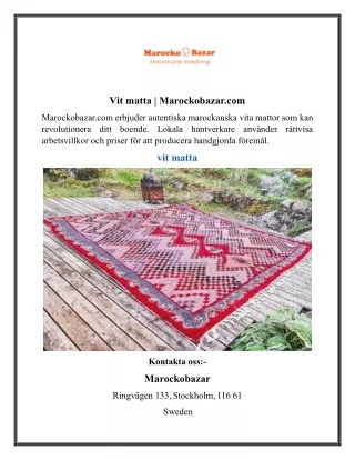 Vit matta  Marockobazar