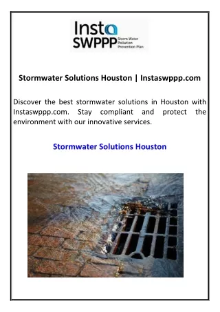 Stormwater Solutions Houston  Instaswppp.com