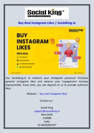 Buy Real Instagram Likes  Socialking.in