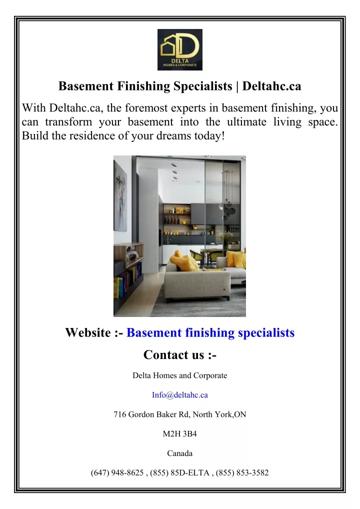 basement finishing specialists deltahc ca