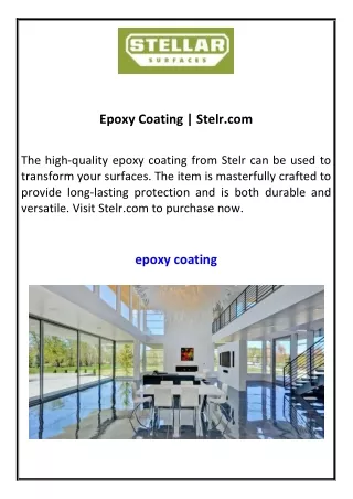 epoxy coating stelr com