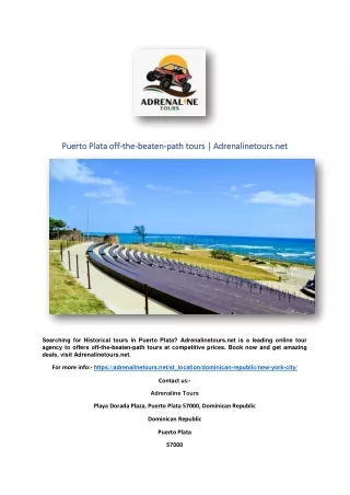 Puerto Plata off-the-beaten-path tours | Adrenalinetours.net