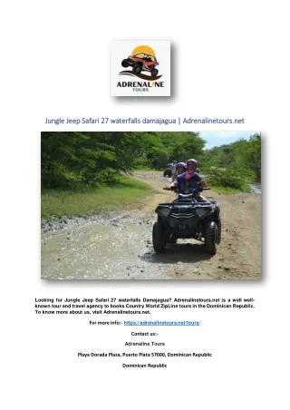 Jungle Jeep Safari 27 waterfalls damajagua | Adrenalinetours.net