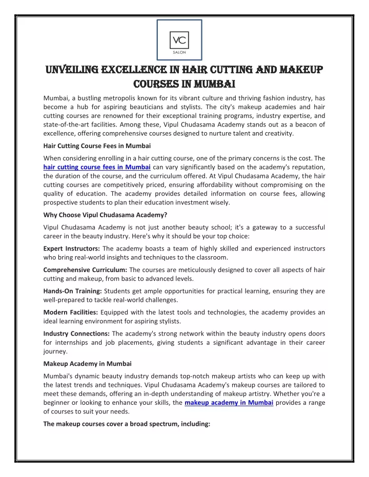 unveiling excellence in hair cutting and makeup